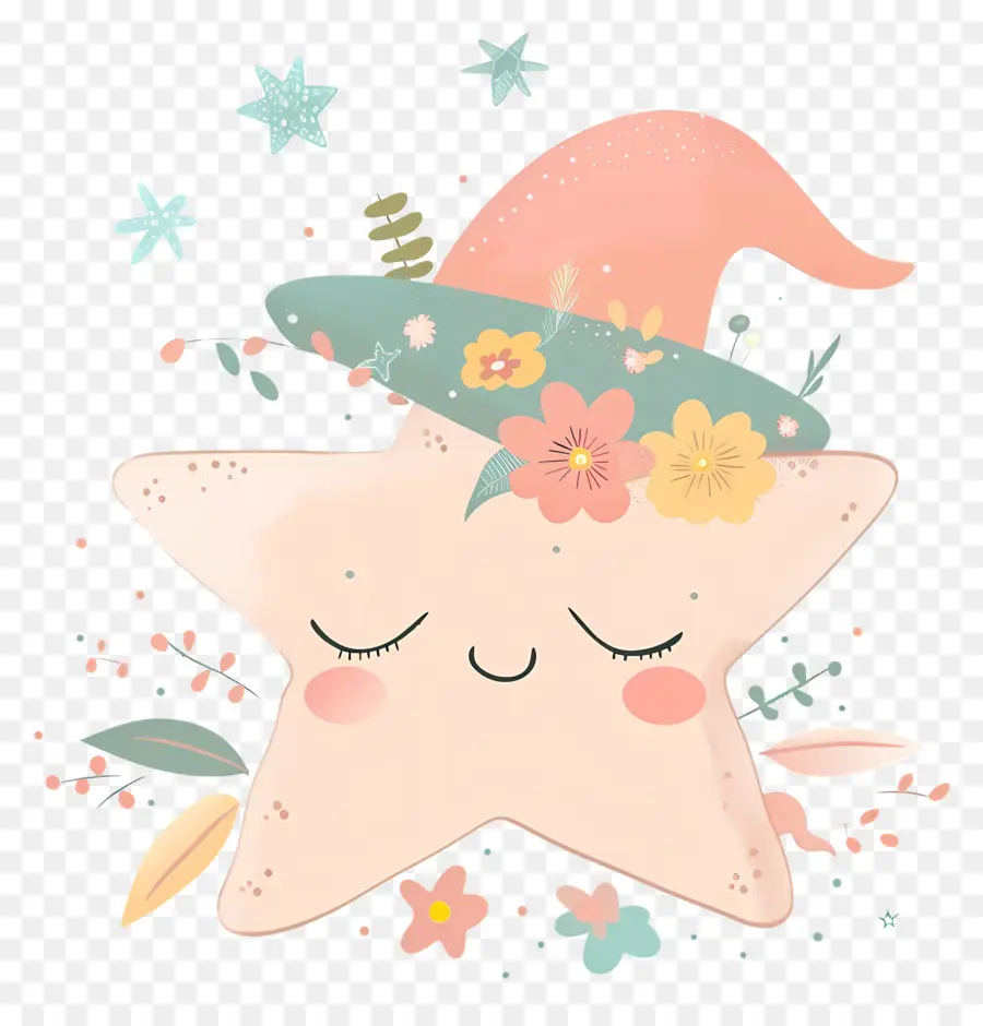 Étoile Mignonne，Étoile Blanche Avec Chapeau PNG