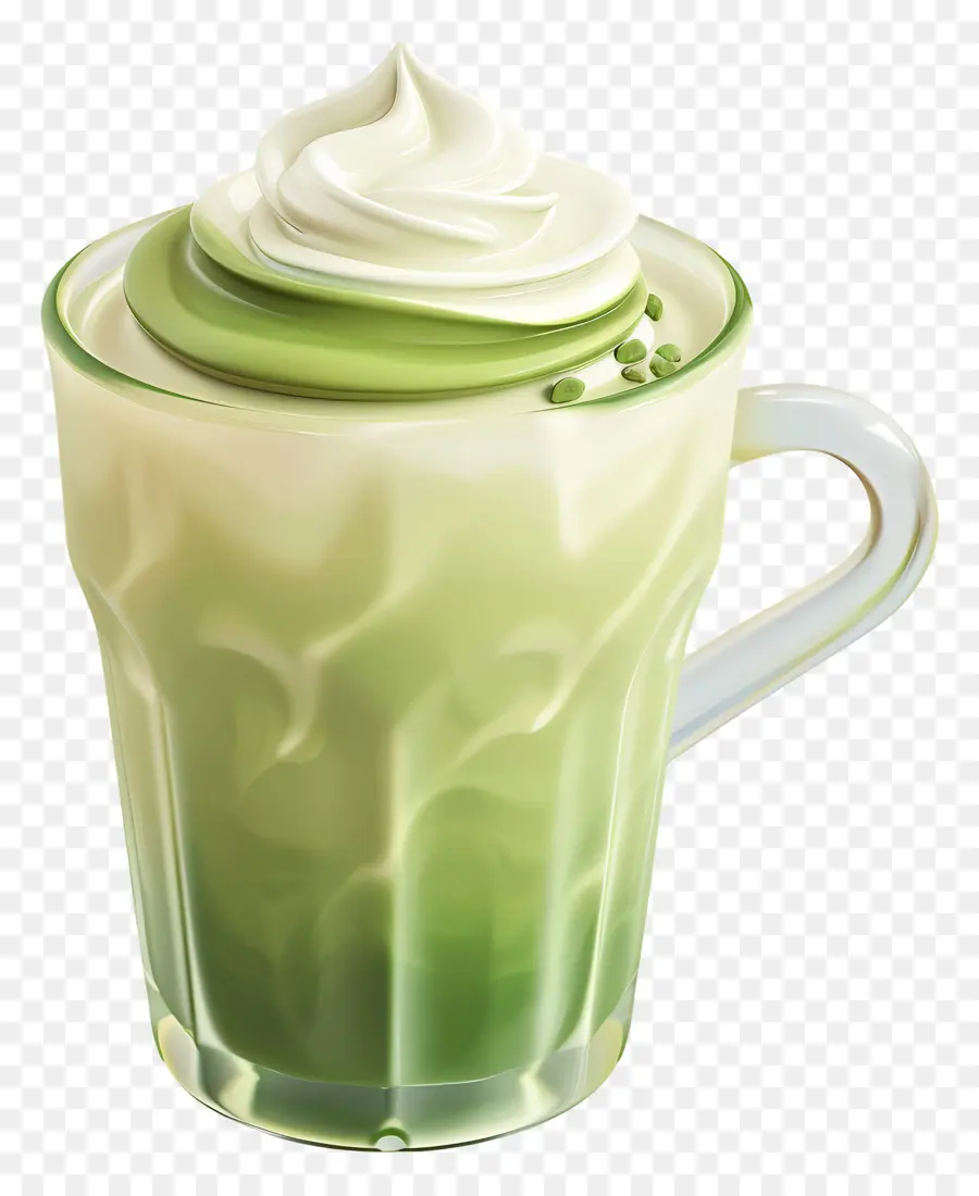 Matcha Latté，Boisson Verte PNG