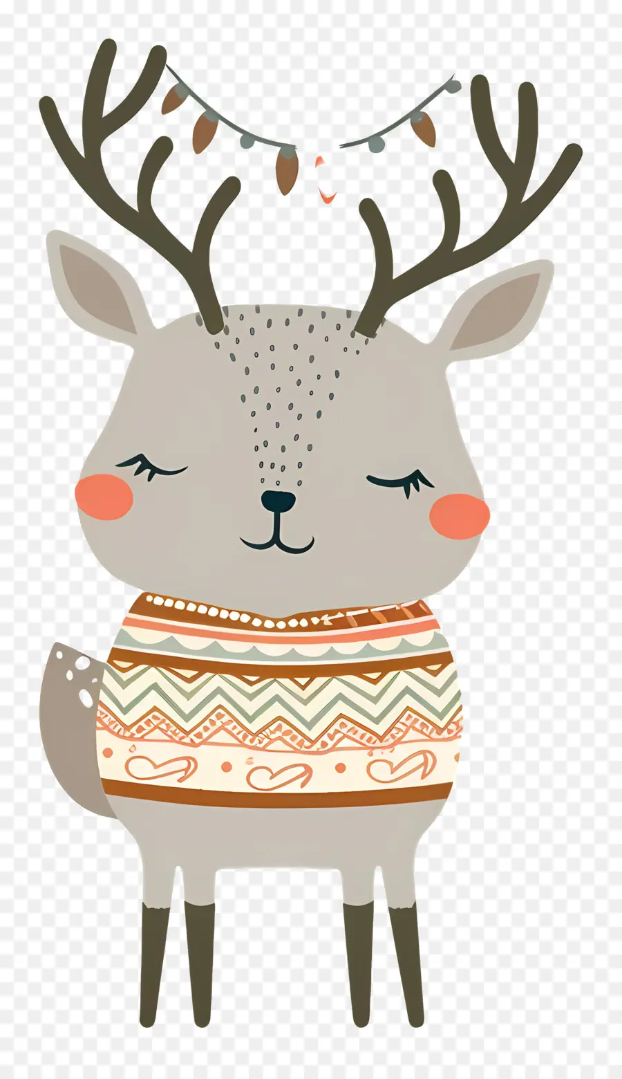 Cerf De Noël，Renne En Pull à Motifs PNG