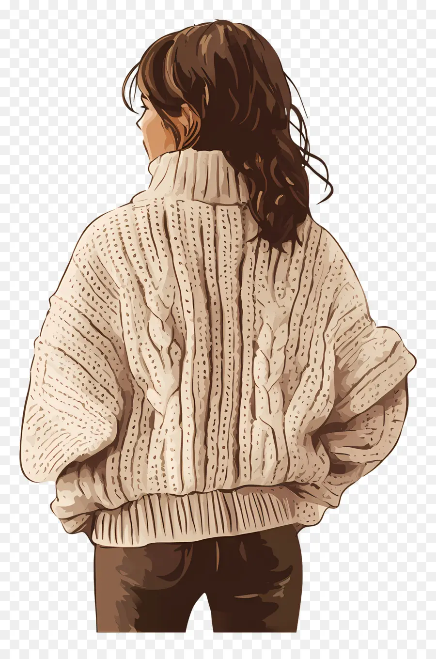 Gros Pull，Femme En Pull PNG