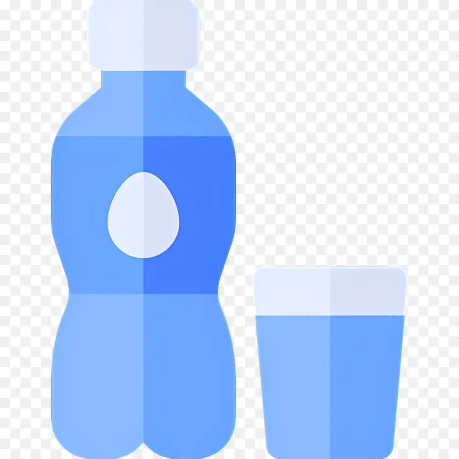 Eau Minérale，Bouteille D'eau Et Verre PNG