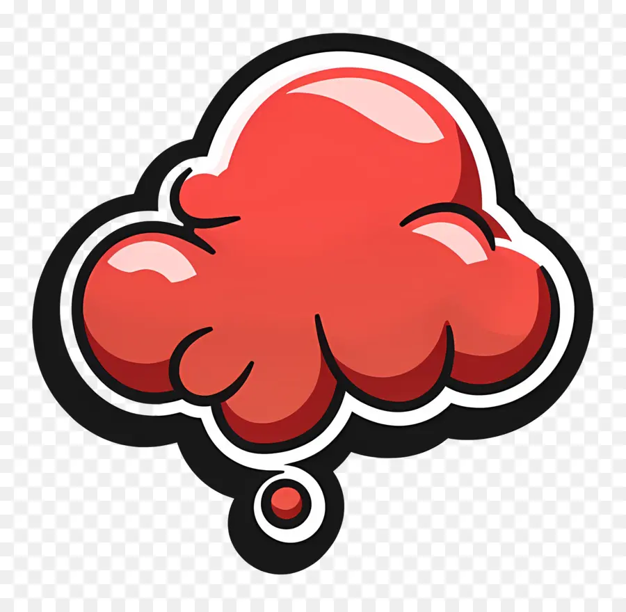 Pensée Cloud，Bulle De Pensée Rouge PNG