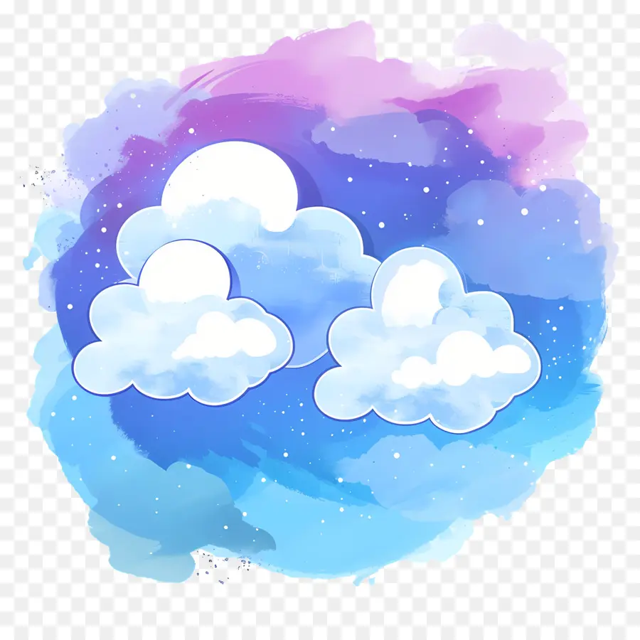 Nuage Aquarelle，Nuages ​​colorés PNG