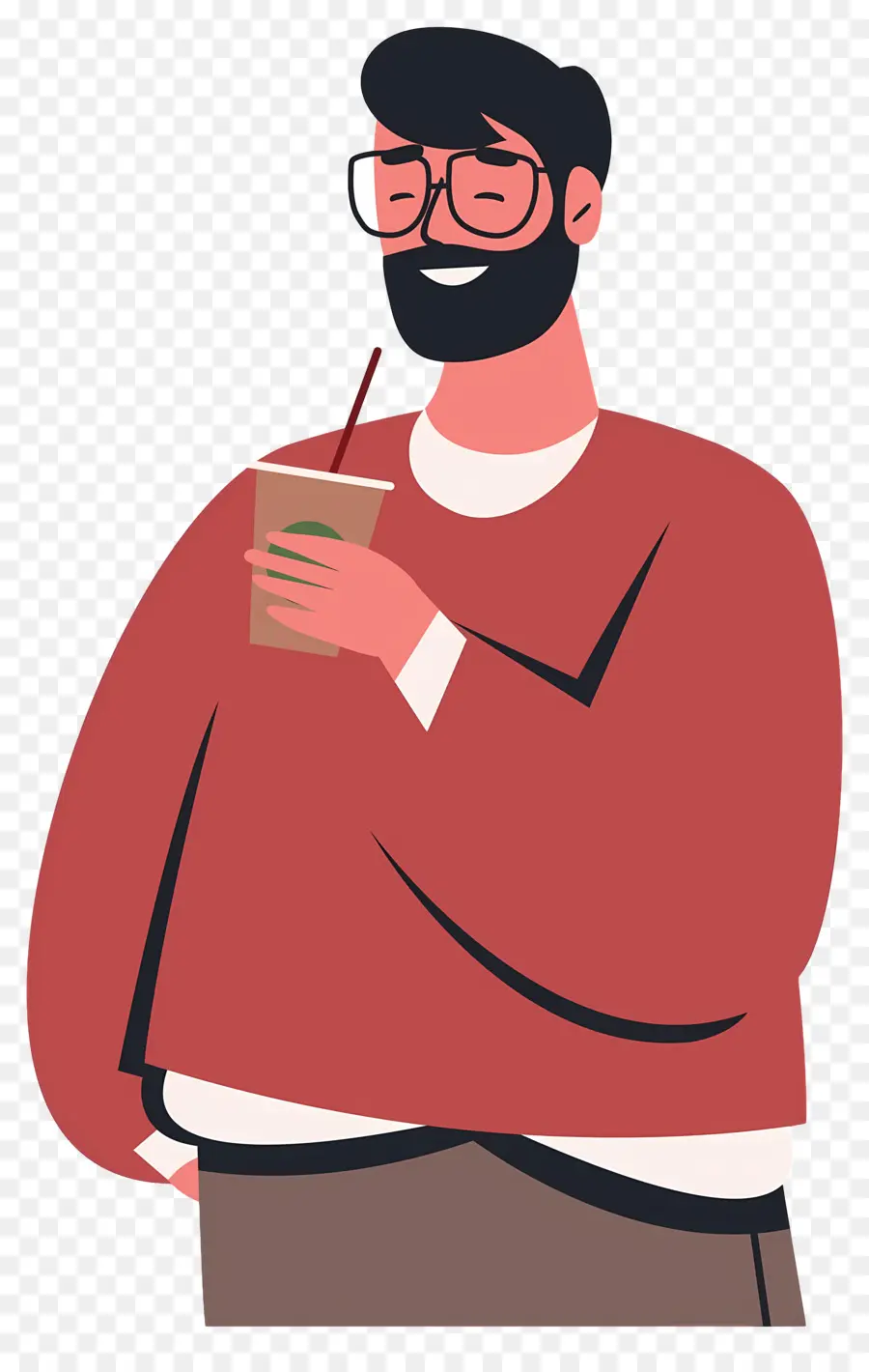 Boire Du Café，Homme De Dessin Animé PNG