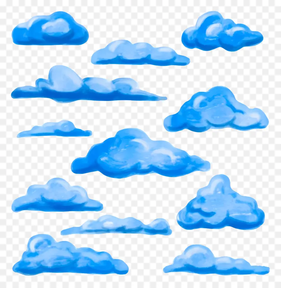 Nuages ​​aquarelle，Nuages ​​bleus PNG