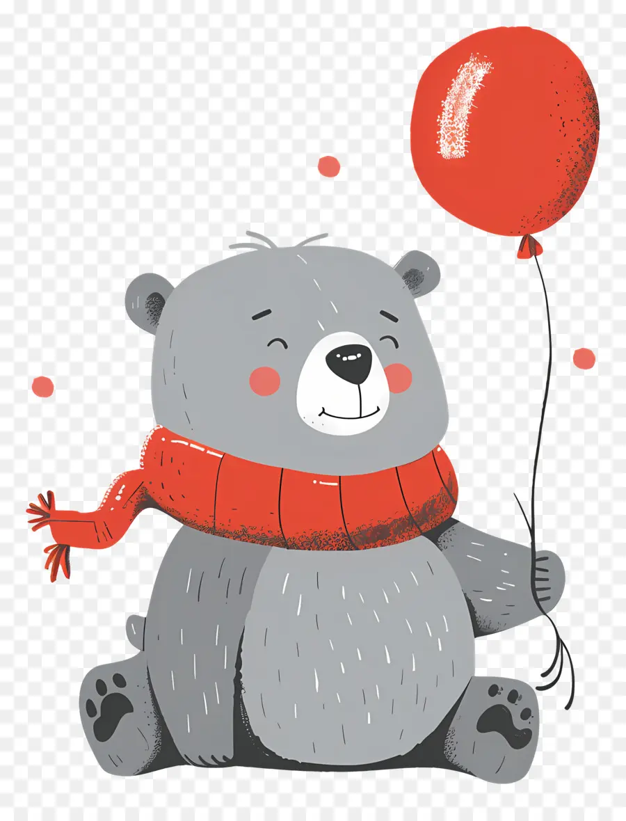 Ours Mignon，Ours Avec Ballon Rouge PNG