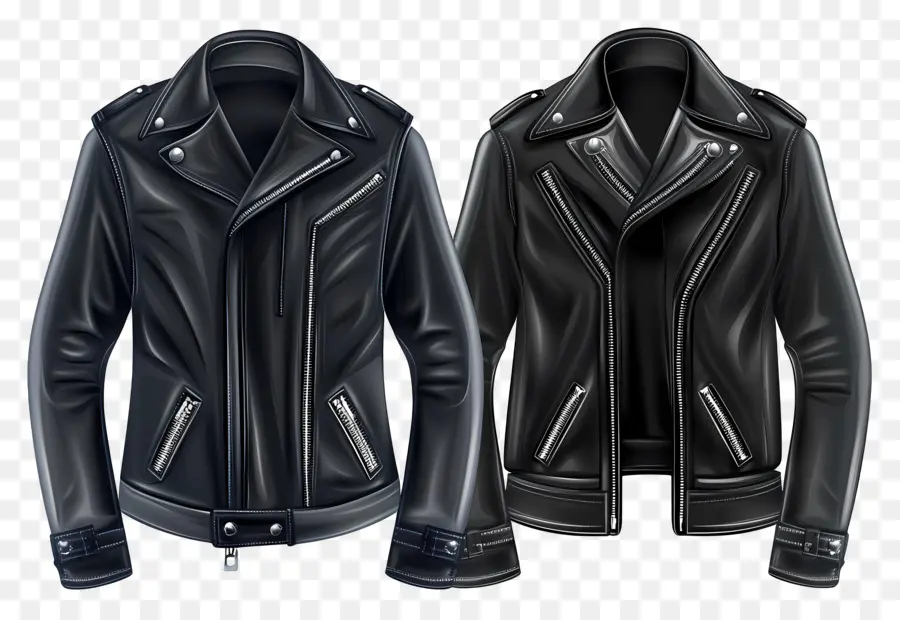 Vestes En Cuir，Noir PNG