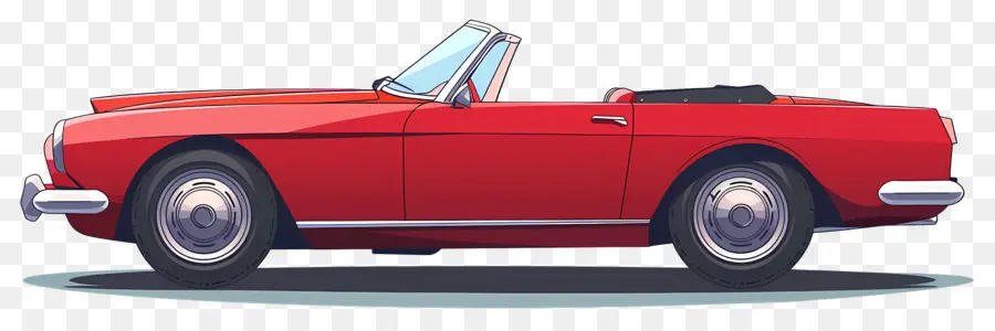 Voiture Animée，Cabriolet Rouge PNG