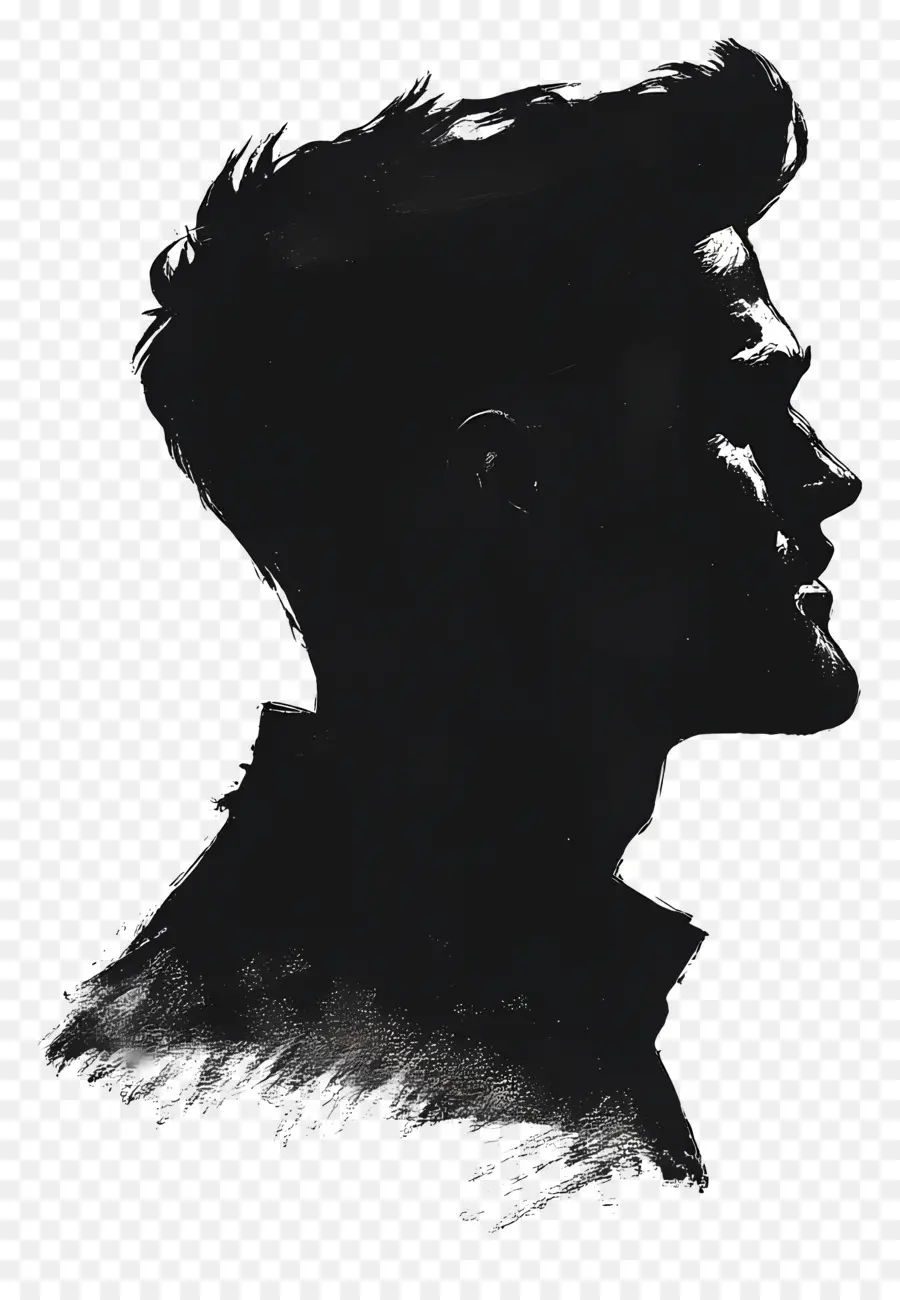 Silhouette De Tête D'homme，Silhouettes Simples PNG