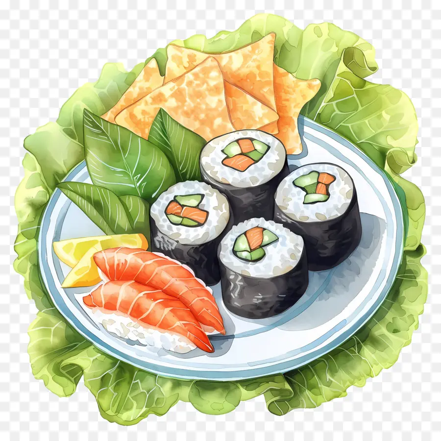 Rouleau De Sushi，Plateau De Sushis PNG