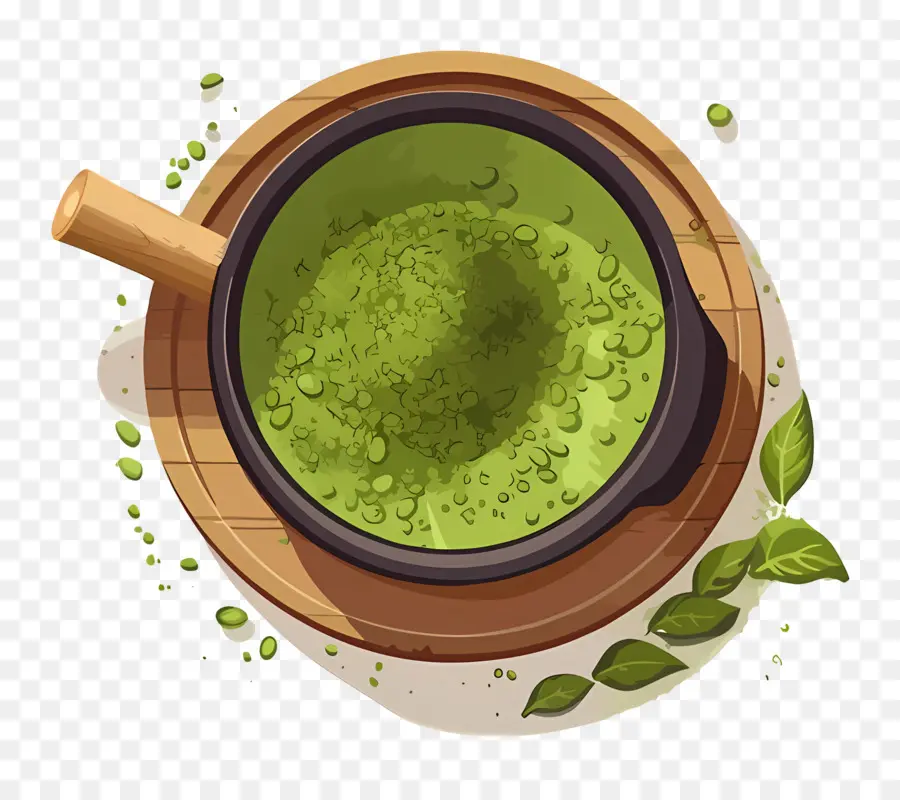 Matcha En Poudre，Tasse De Thé Vert PNG