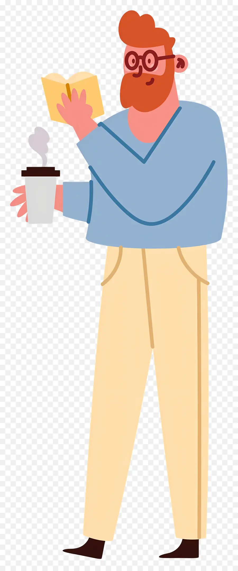 Boire Du Café，Homme De Dessin Animé PNG