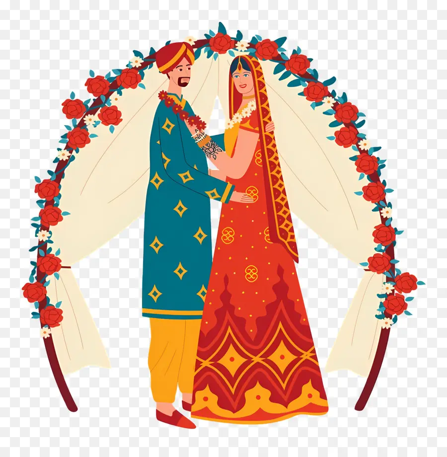 Couple De Mariage Indien，Couples De Mariage PNG