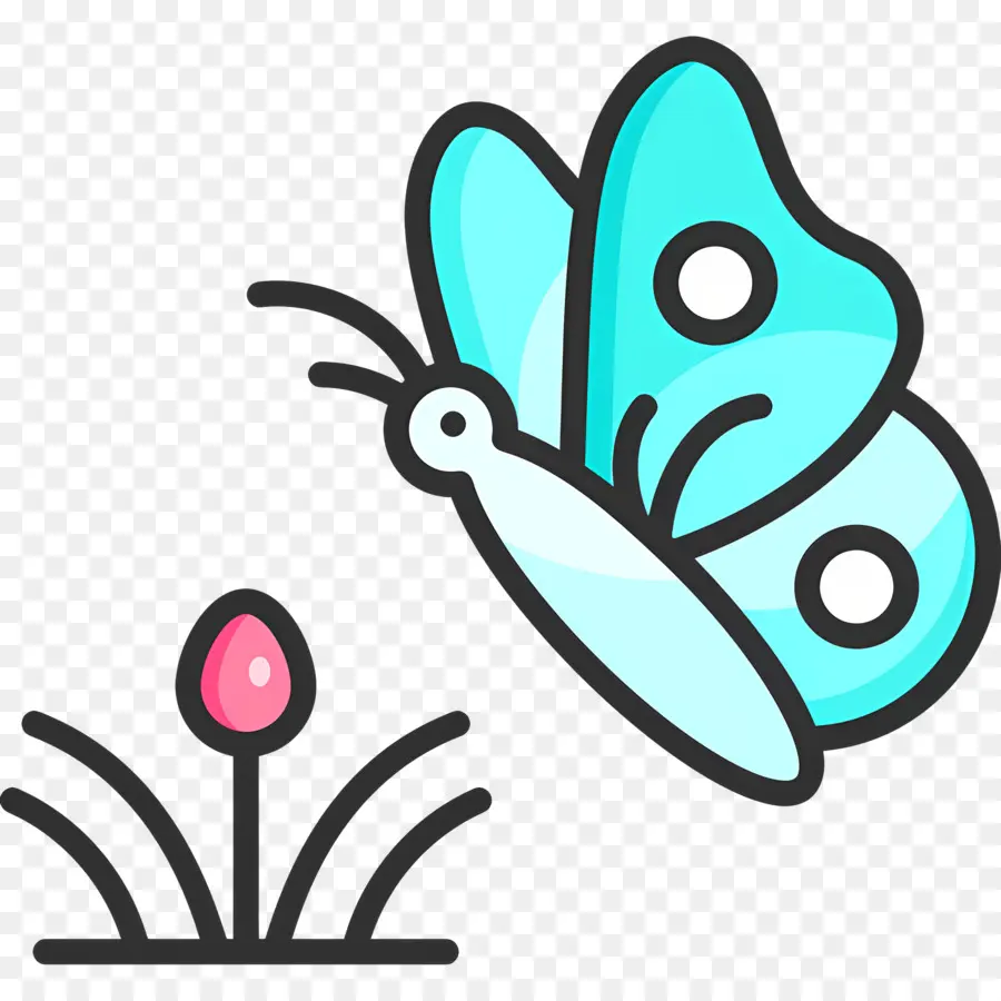 Papillon Volant，Papillon Bleu PNG