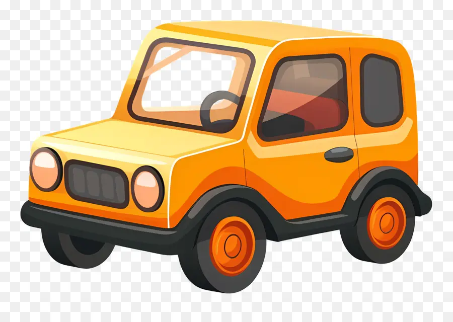 Voiture De Dessin Animé，Voiture Orange PNG