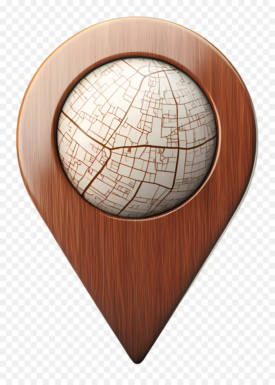 Icône De Localisation，Épingle De Carte En Bois PNG