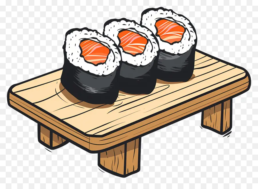 Rouleau De Sushi，Rouleaux De Sushi Sur Plateau PNG