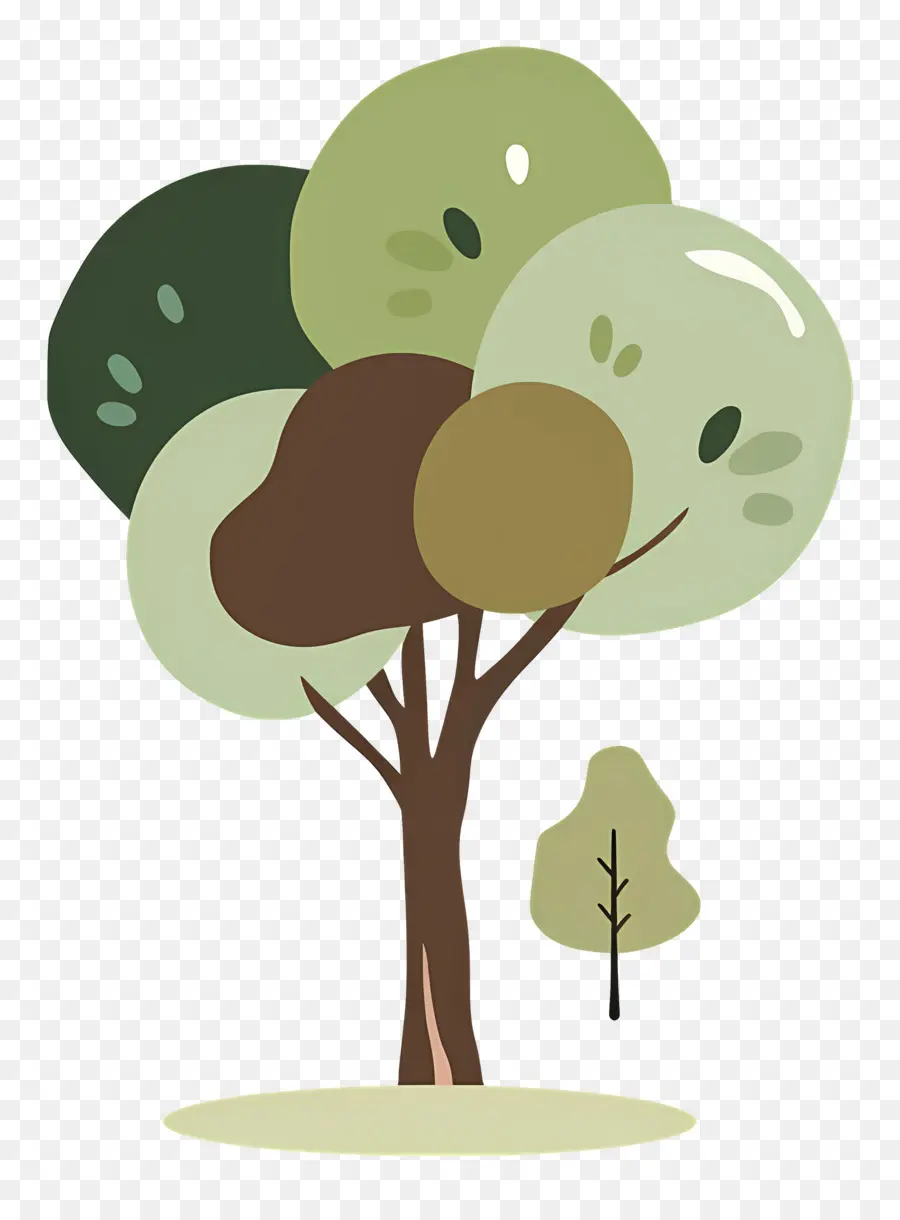 Arbre Minimaliste，Arbres Colorés PNG