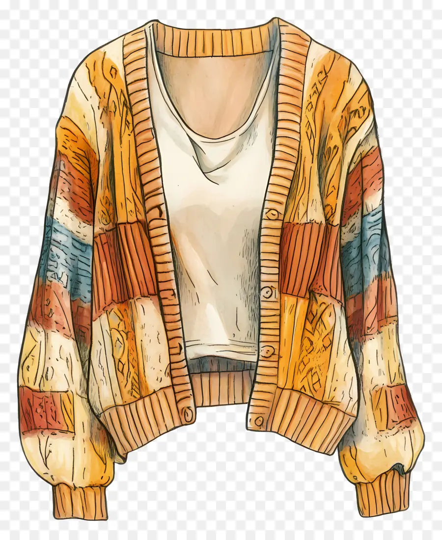 Cardigan，Cardigan Coloré PNG