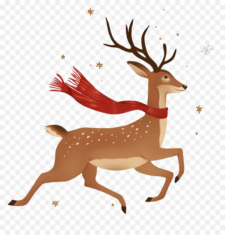 Cerf De Noël，Renne Qui Court PNG