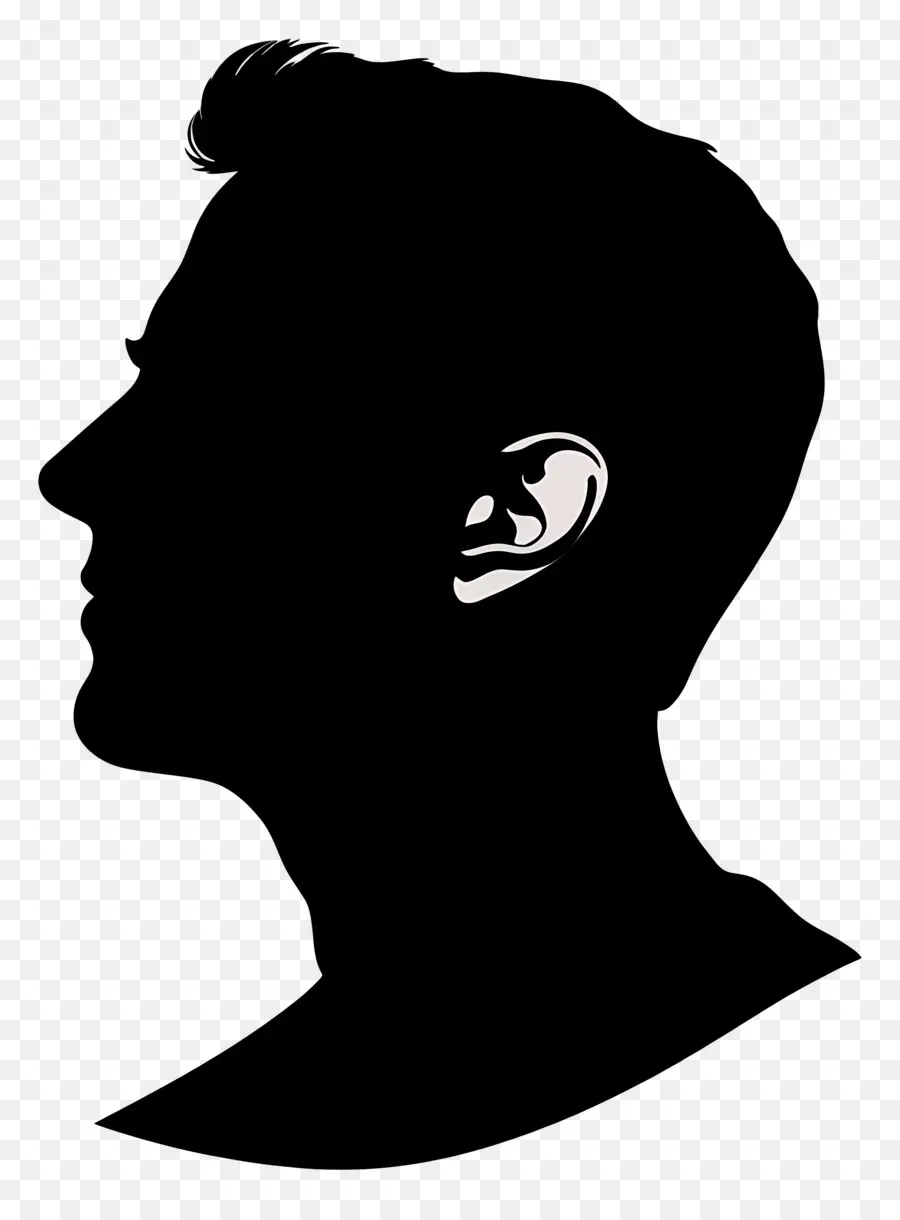 Silhouette De Tête D'homme，Silhouette PNG