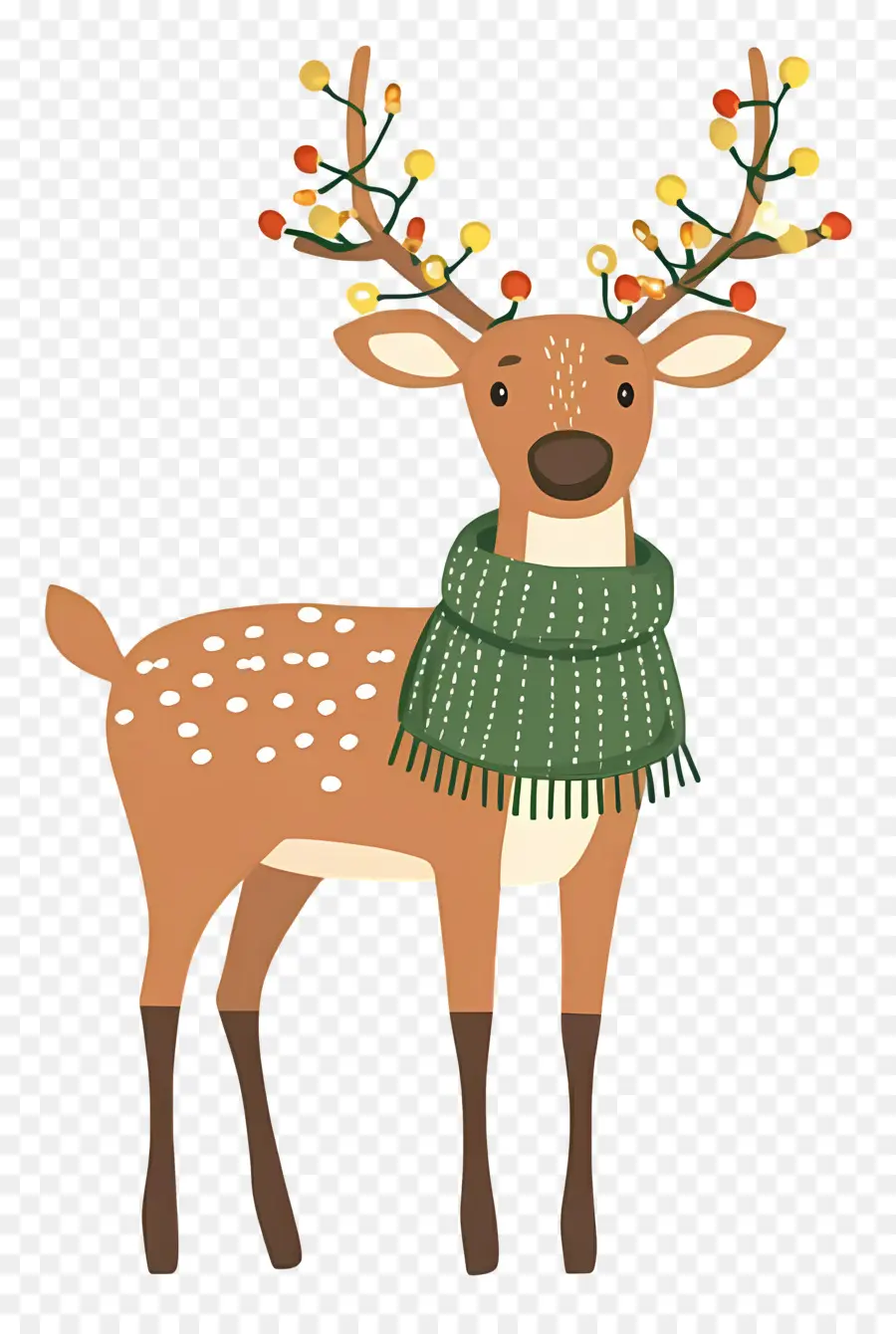 Cerf De Noël，Renne Avec écharpe Bleue PNG