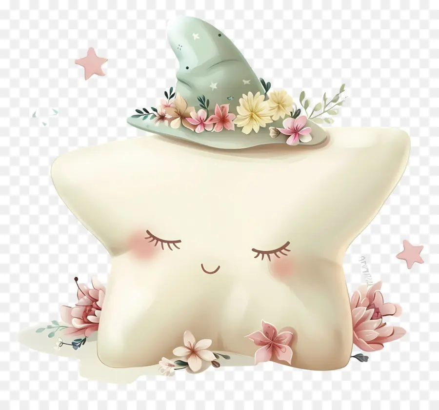 Étoile Mignonne，Étoile Blanche Avec Chapeau PNG