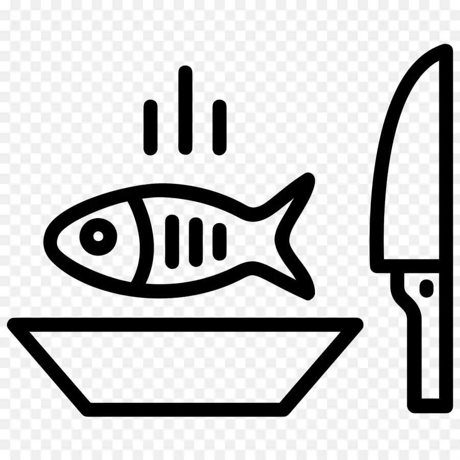 Fruit De Mer，Poisson Et Couteau PNG