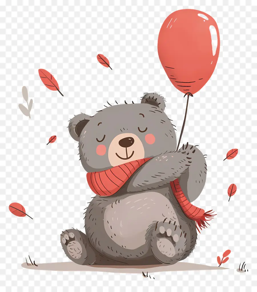 Ours Mignon，Ours Avec Ballon Rouge PNG