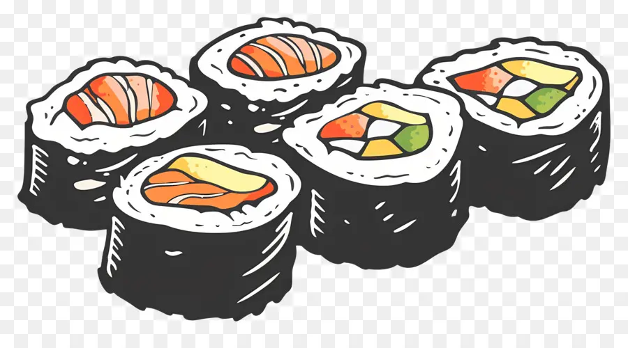 Rouleau De Sushi，Morceaux De Sushis PNG