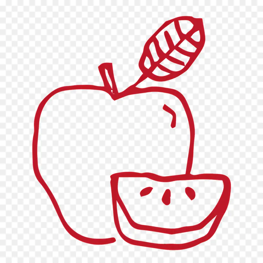 Croquis De Nourriture，Pomme Rouge PNG