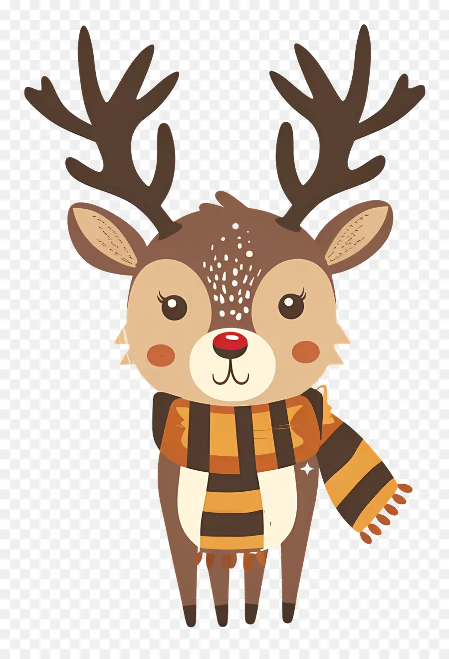 Cerf De Noël，Renne Avec écharpe PNG