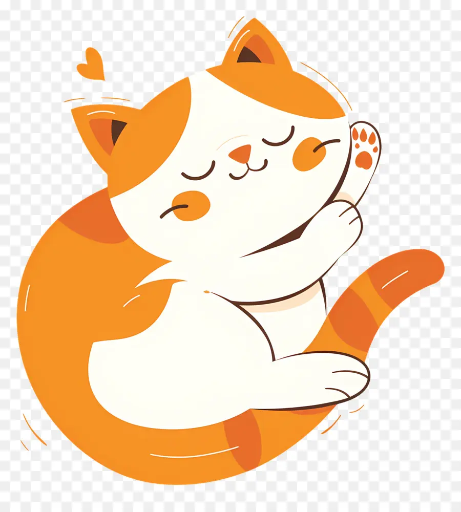 Chat Kawaii，Chat Orange Et Blanc PNG