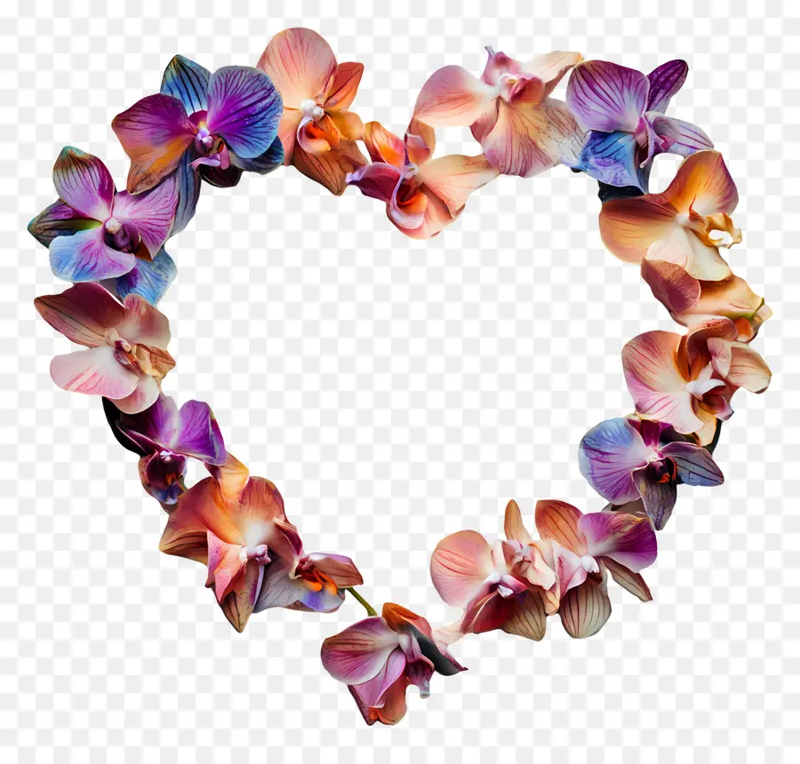 Cadre Coeur，Composition Florale En Forme De Coeur PNG