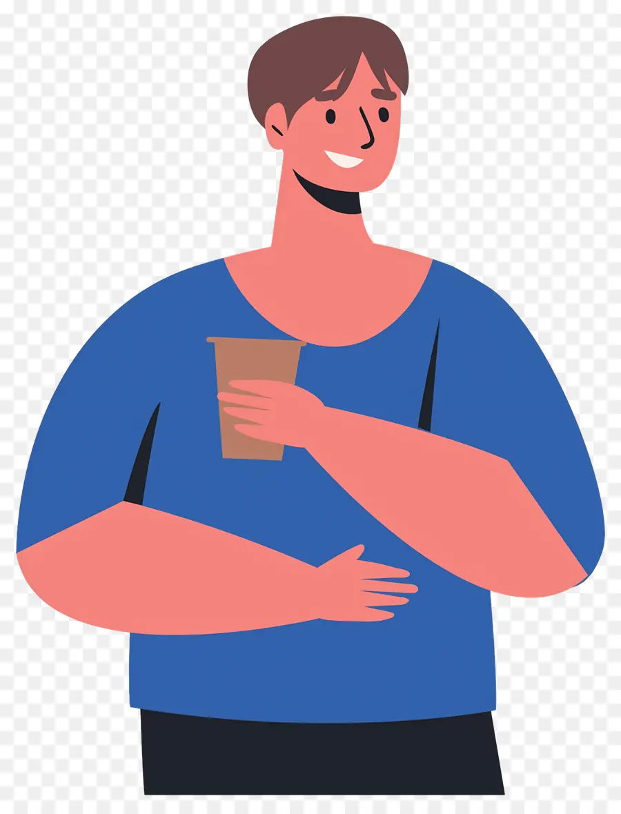 Boire Du Café，Homme De Dessin Animé PNG