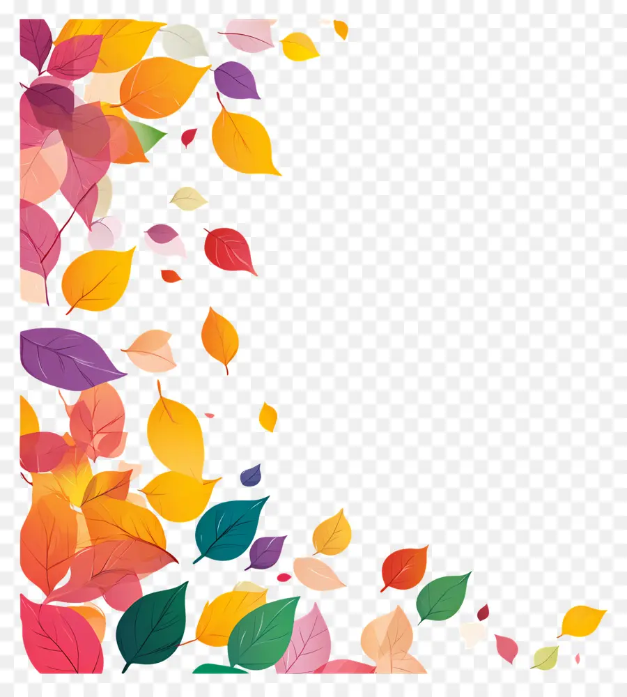 Feuilles Flottantes，Feuilles Colorées PNG