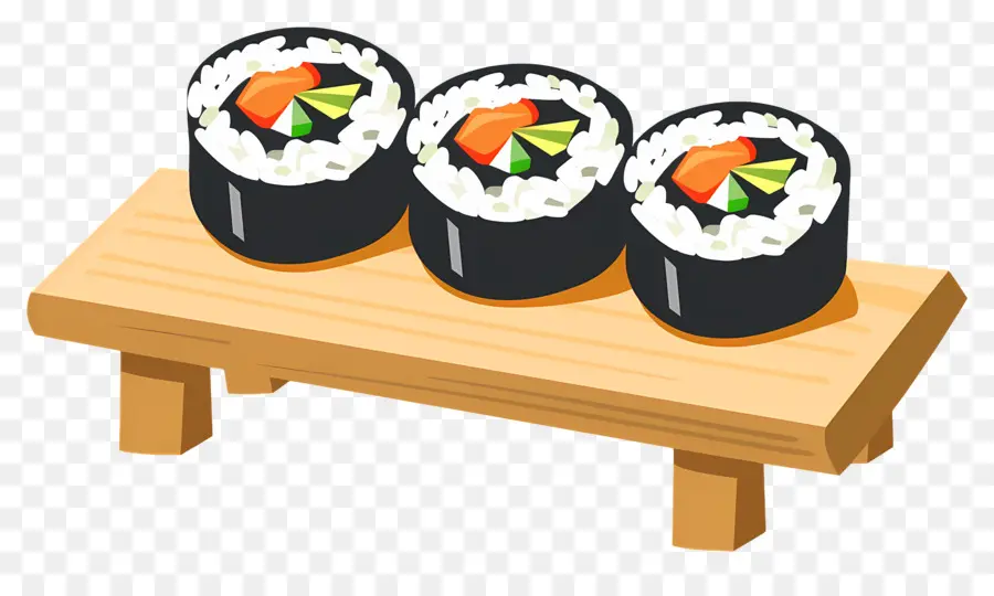 Rouleau De Sushi，Rouleaux De Sushi Sur Plateau PNG