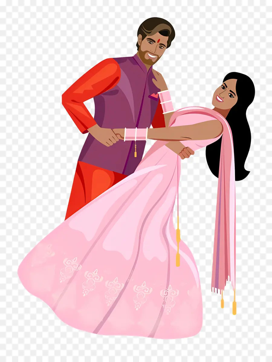 Couple De Mariage Indien，Couple Dansant PNG