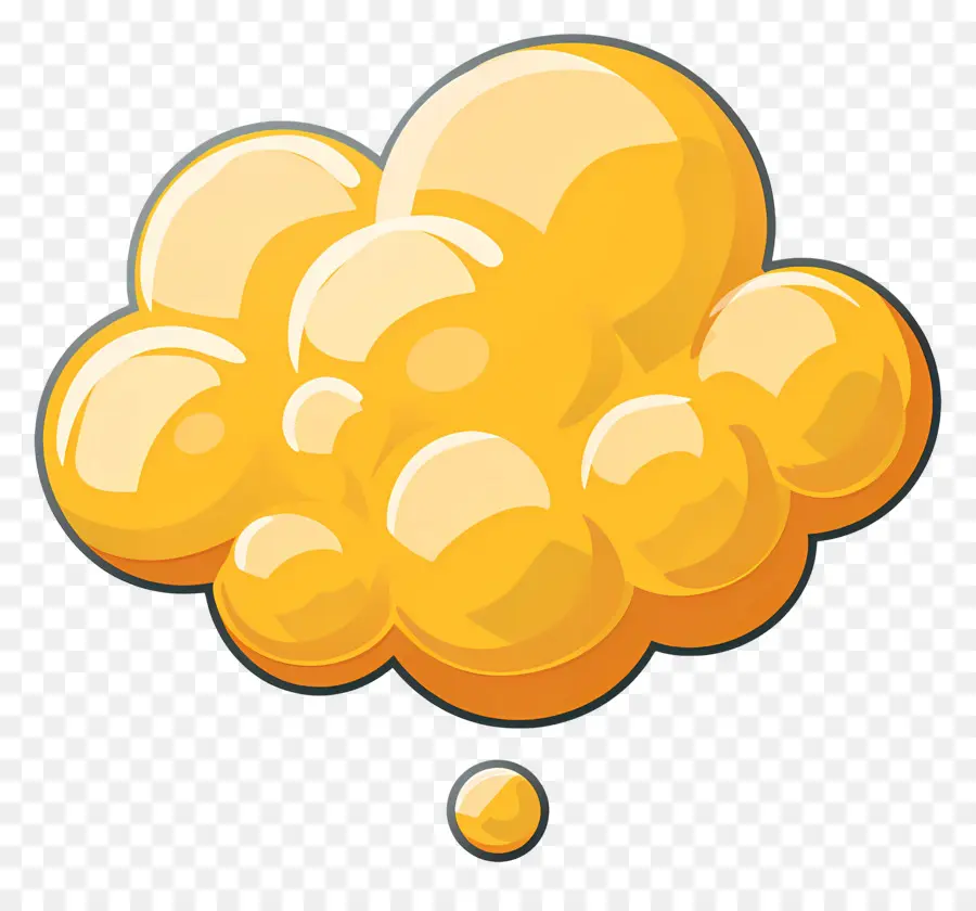 Pensée Cloud，Bulle De Pensée Jaune PNG