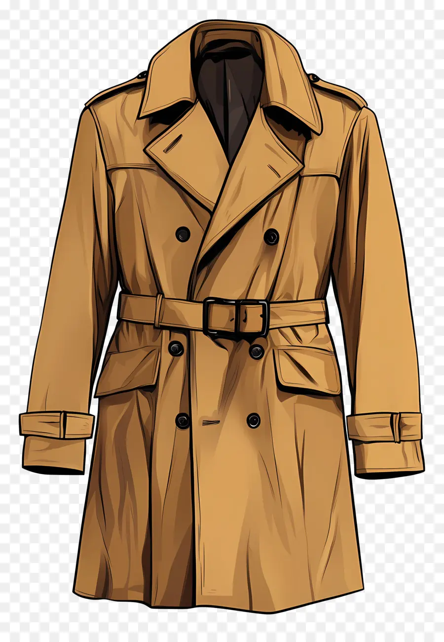 Trench Coat，Manteau Jaune PNG