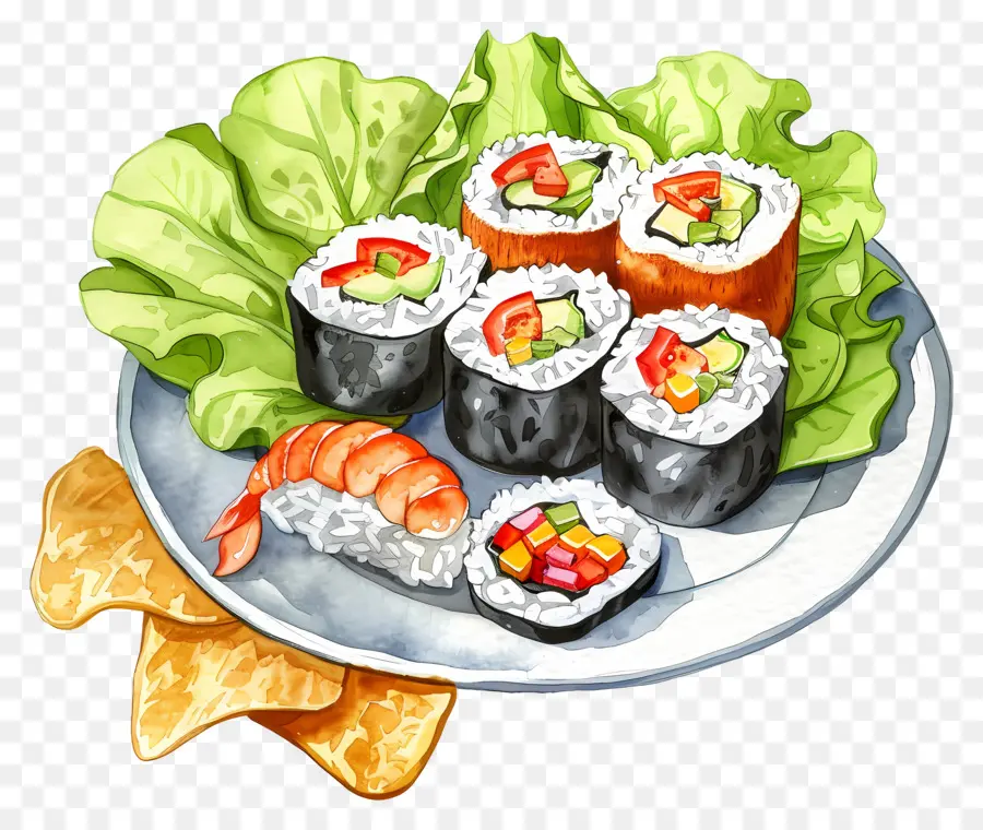 Rouleau De Sushi，Plateau De Sushis PNG