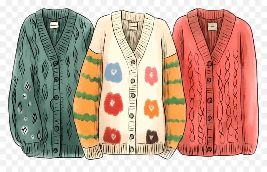 Cardigan，Cardigans à Motifs PNG