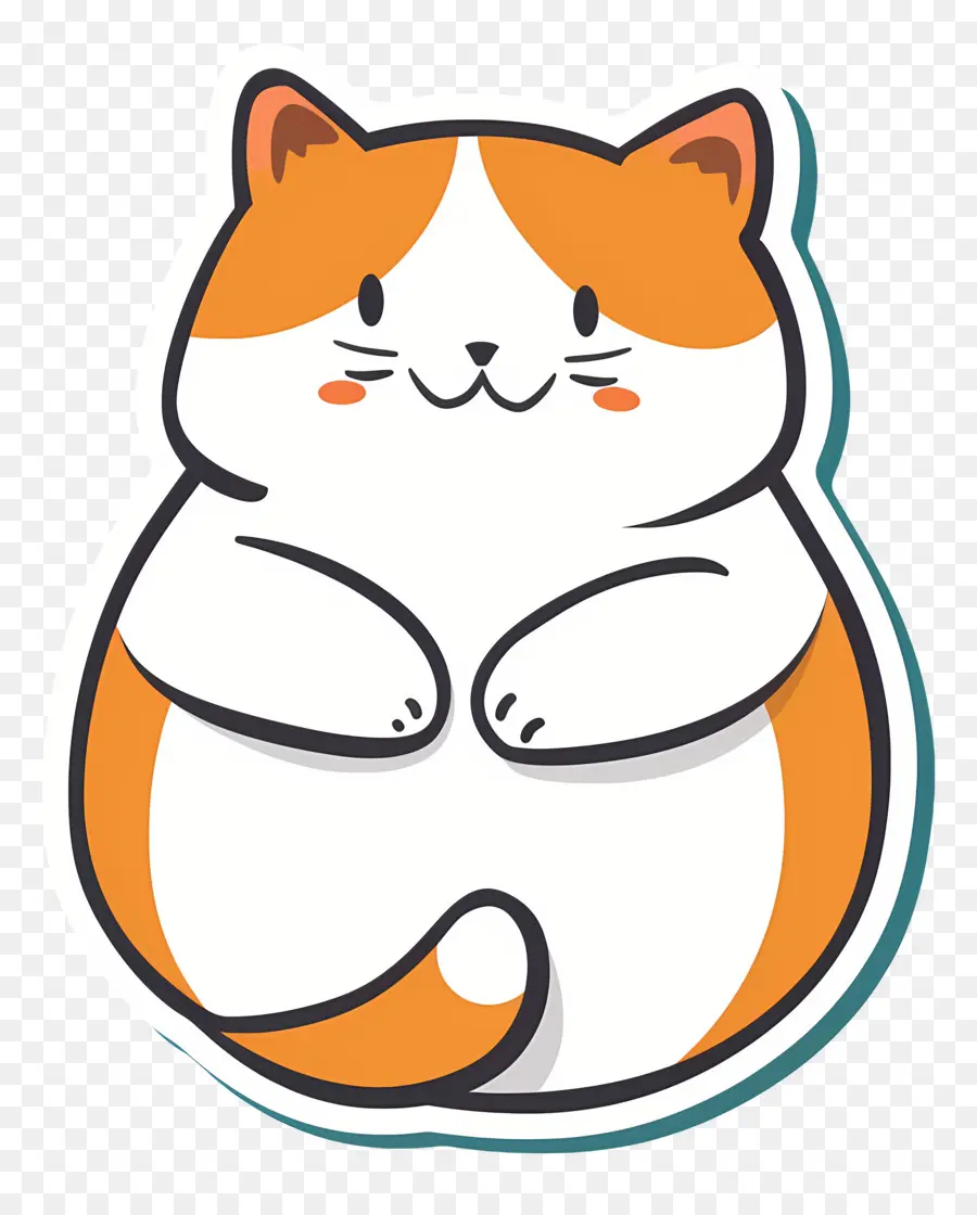 Chat Kawaii，Chat Orange Et Blanc PNG