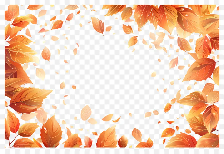 Cadre D'automne，Feuilles D'automne PNG