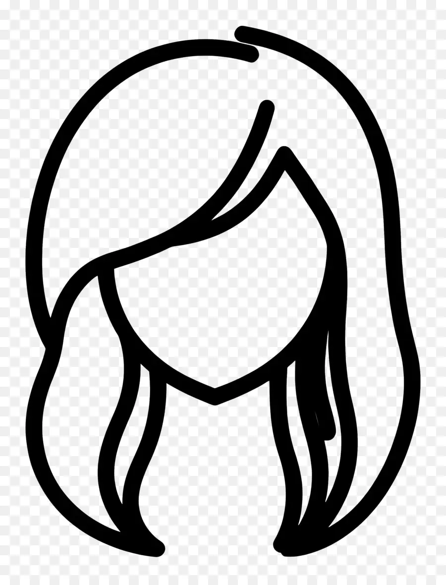 Fille Cheveux，Contour De Cheveux Simple PNG