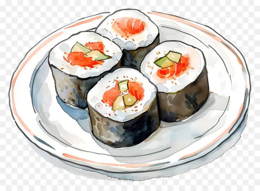 Rouleau De Sushi，Morceaux De Sushis PNG