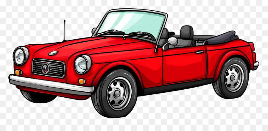 Voiture Animée，Cabriolet Rouge PNG