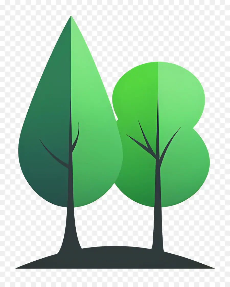 Arbre Minimaliste，Arbres Verts PNG