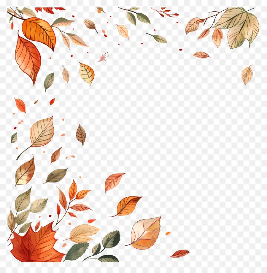 Feuilles Tombées，Feuilles Colorées PNG