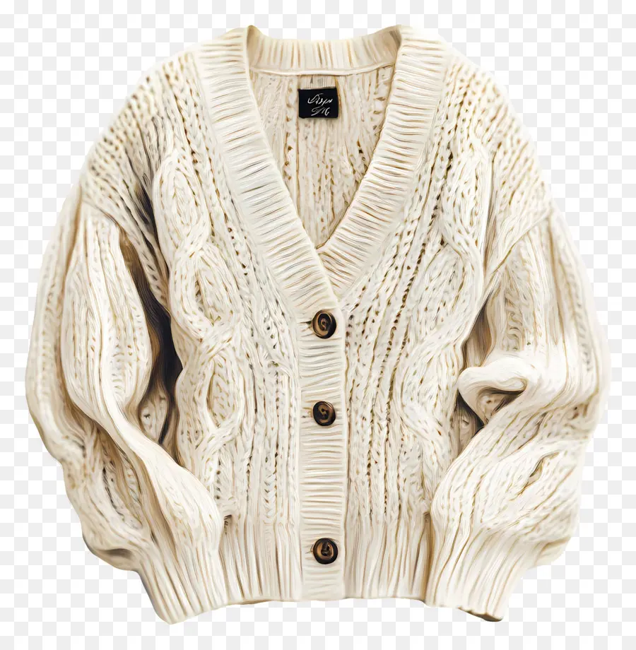 Cardigan，Cardigan En Tricot Blanc PNG